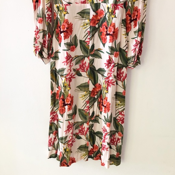ASOS Long Sleeve Tropical Print Midi Dress Size 4 - Picture 13 of 16